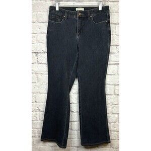 Coldwater Creek Natural Fit Relaxed Straight Fit Jeans Dark‎ Wash Stretch Size 8